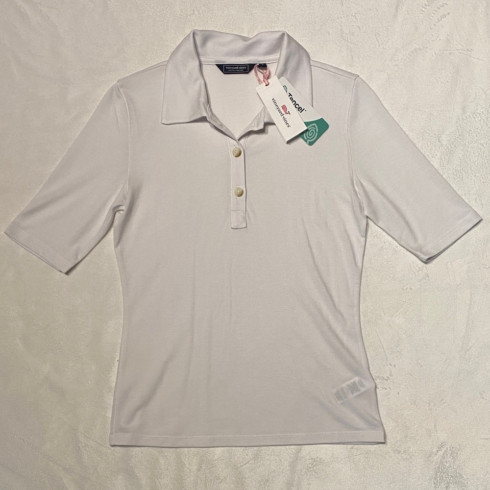 Vineyard Vines White Golf Polo Button Down Collared TShirt Brand New With Tags